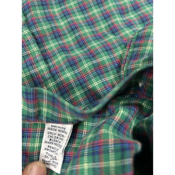 VTG Polo Ralph Lauren Classic Button Down Long Sleeve‎ Shirt Green Plaid Men’s M - Picture 6 of 6